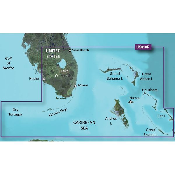 Map Of Florida Keys And Bahamas Bluechart G3 Vision - U.s., South Florida And North Bahamas Coastal Chart-  Vus010R - V2021.5(V23.0) - Garmin | Raytech Electronic