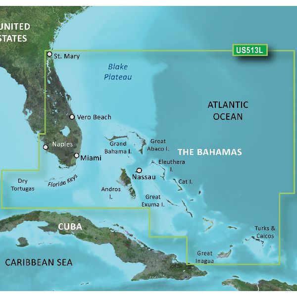BlueChart G3 Vision U S Jacksonville FL To Bahamas Coastal Charts